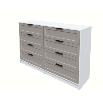 Kомод Тренд КТ-К157 (Белый платинум ЛДСП/ Луна ЛМДФ) Ш1565 В1020 Г451